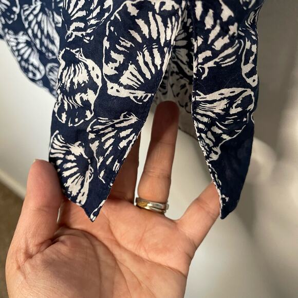 Talbots Blue White Seashell Tunic Beach Coverup Womens Size S Coastal Cotton - Picture 9 of 9